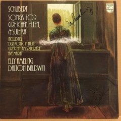 SCHUBERT - SONGS FOR GRETCHEN, ELLEN & SULEIKA, ELLY AMELING (SOPRANO) İMZALI , DALTON BALDWIN (PIANO) İMZALI (1977) 2.EL PLAK