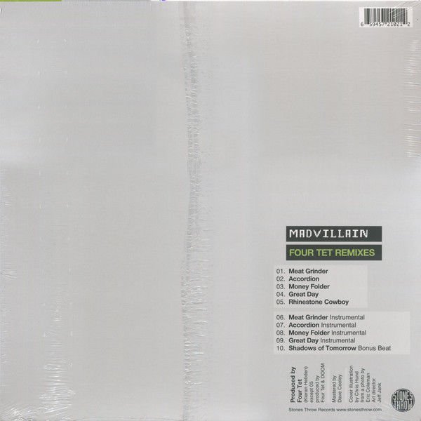 MADVILLAIN (MF DOOM & MADLIB) - FOUR TET REMIXES (2005) - LP 2017 EDITION ELECTRONIC / ABSTRACT / HIP HOP SIFIR PLAK