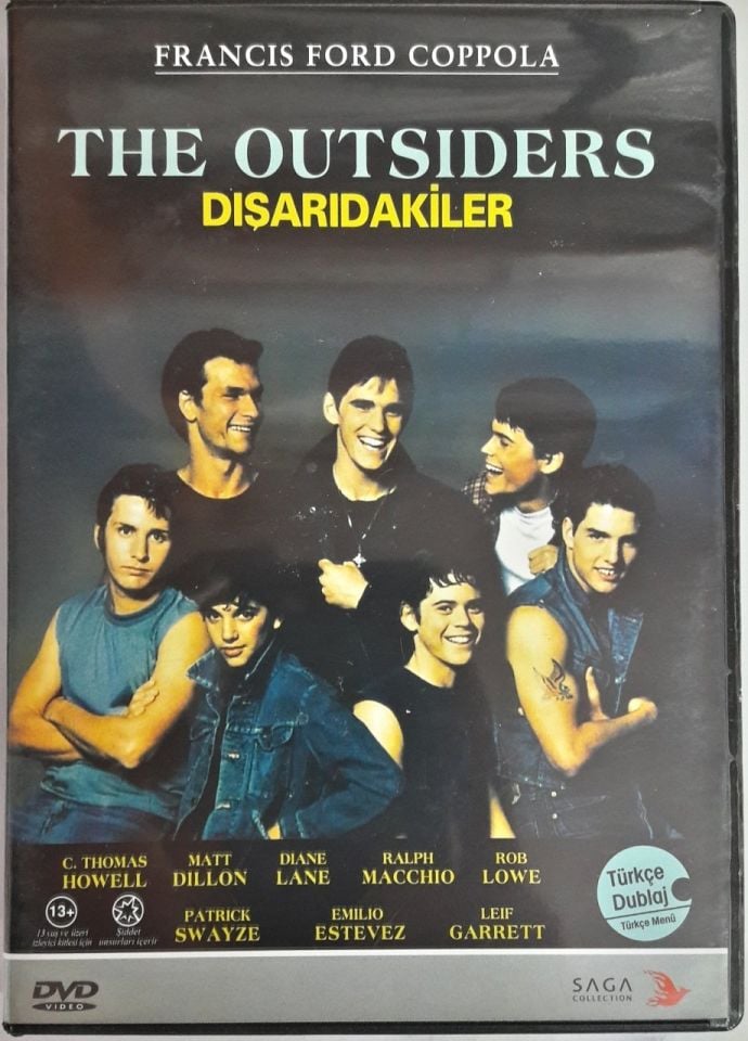 DIŞARIDAKİLER - THE OUTSIDERS - MATT DILLON - DIANE LANE - RALPH MACCHIO - ROB LOWE - PATRICK SWAYZE - FRANCIS FORD COPPOLA - DVD 2.EL