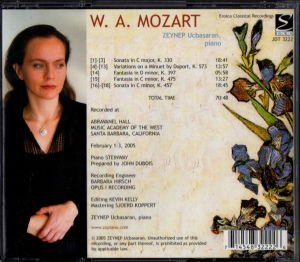 ZEYNEP ÜÇBAŞARAN - W.A. MOZART K.330 / 573 / 397 / 475 / 457 (2005) - CD 2.EL