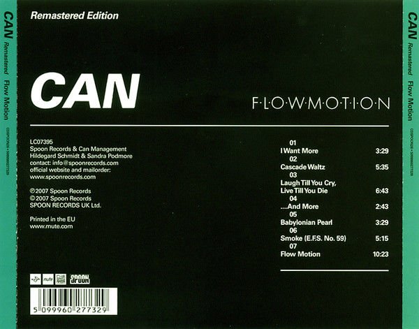 CAN – FLOW MOTION (1976) - CD REMASTERED EDITION SIFIR