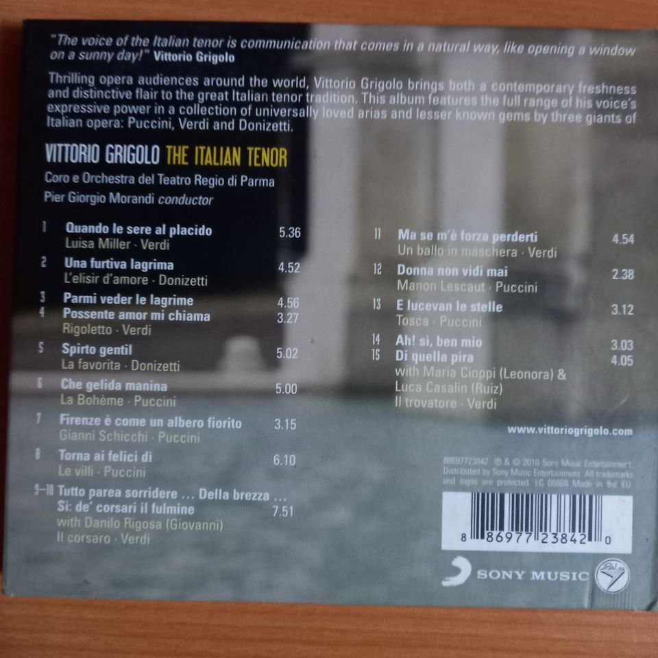 VITTORIO GRIGOLO – THE ITALIAN TENOR (2010) - CD 2.EL