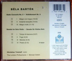 BARTOK - VIOLIN CONCERTO NO.2, SOLO SONATA / CHRISTIAN TETZLAFF, THE LONDON PHILHARMONIC, MICHAEL GIELEN (1991) VIRGIN CLASSICS LIMITED CD 2.EL