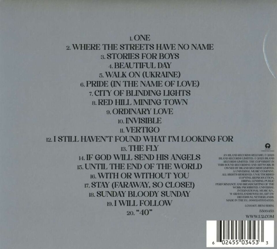 U2 - SONGS OF SURRENDER (2023) - CD DELUXE LIMITED EDITION DIGIPAK SIFIR