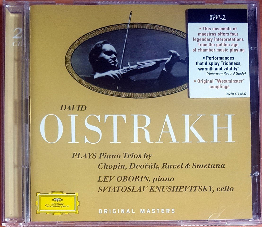 DAVID OISTRAKH PLAYS PIANO TRIOS BY CHOPIN, DVORAK, RAVEL & SMETANA / LEV OBORIN: PIANO, SVIATOSLAV KNUSHEVITSKY: CELLO (2009) DEUTSCHE GRAMMOPHON 2CD 2.EL