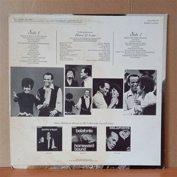 HARRY BELAFONTE AND LENA HORNE – HARRY & LENA (1970) - LP 2.EL PLAK
