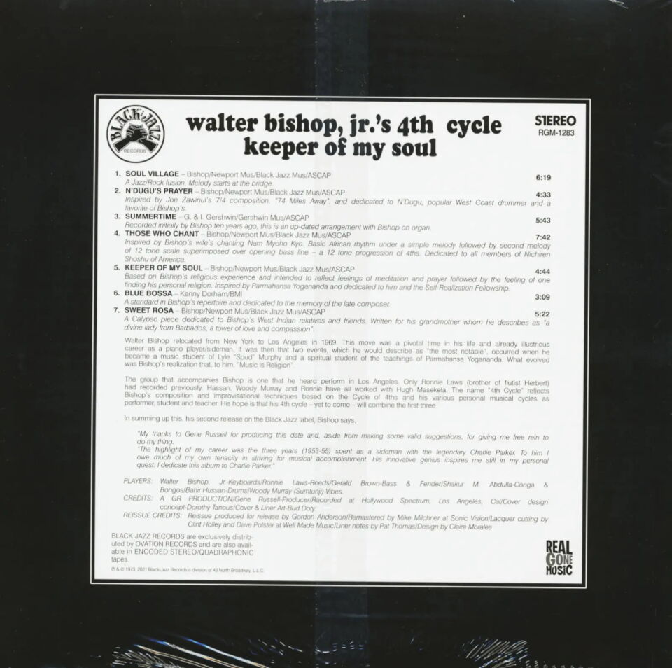 WALTER BISHOP, JR.'S 4TH CYCLE – KEEPER OF MY SOUL (1973) - LP 2021 REISSUE SIFIR PLAK