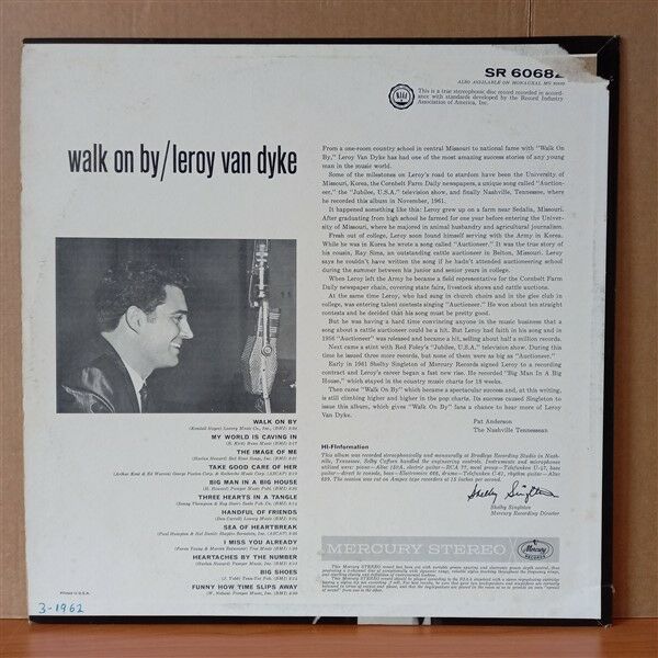 LEROY VAN DYKE – WALK ON BY (1961) - LP 2.EL PLAK