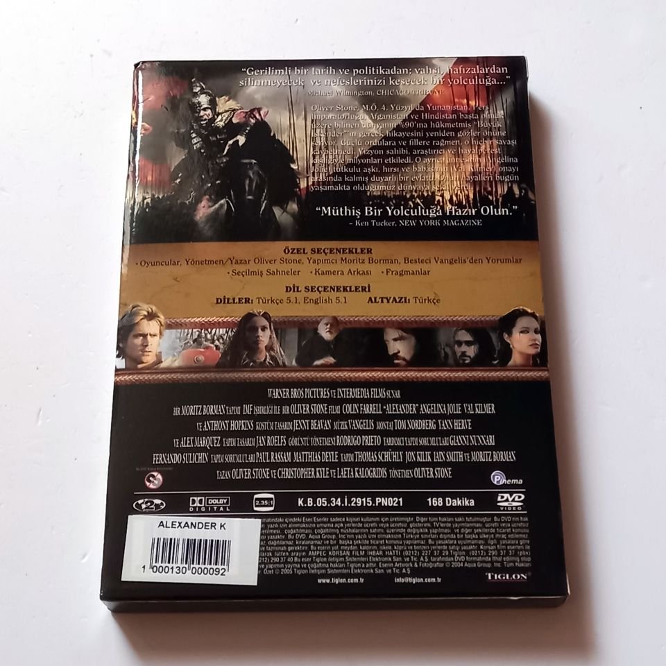 ALEXANDER / BÜYÜK İSKENDER - COLIN FARRELL, ANGELINA JOLIE,VAL KILMER - YÖN.: OLIVER STONE - DVD SLIPCASE 2.EL