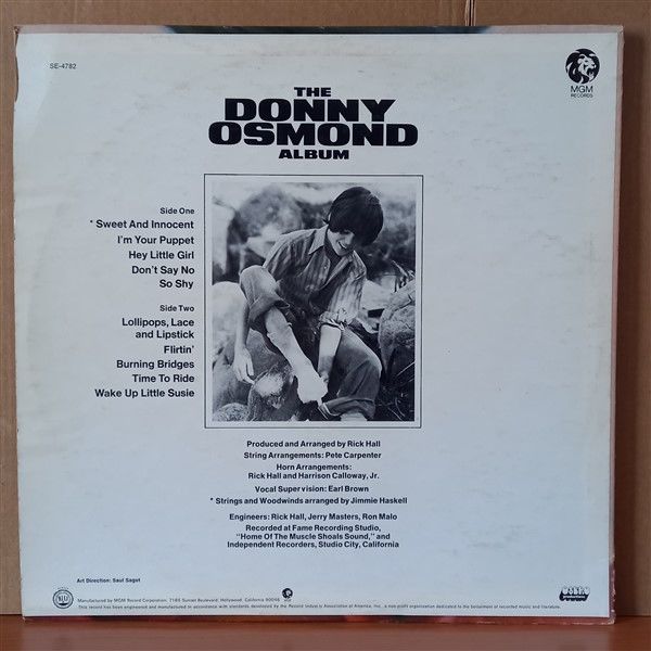 DONNY OSMOND – THE DONNY OSMOND ALBUM (1971) - LP 2.EL PLAK