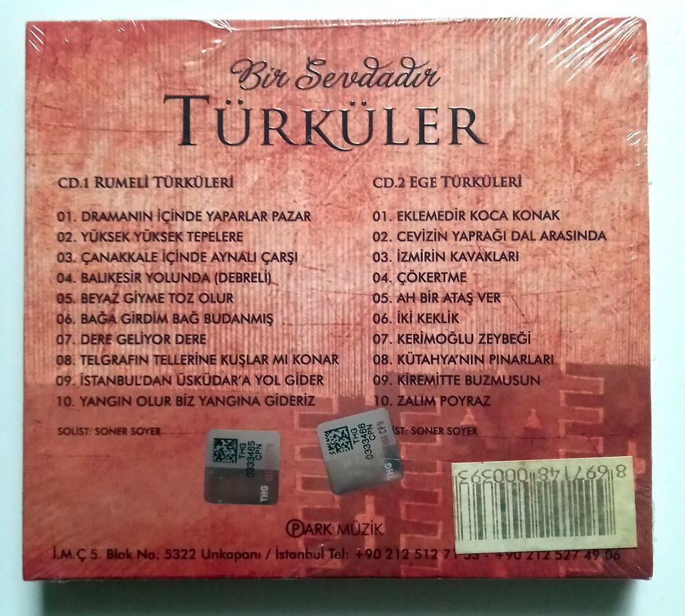 BİR SEVDADIR TÜRKÜLER - SONER SOYER (2014) - 2CD SIFIR