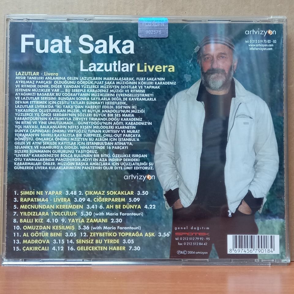 FUAT SAKA - LAZUTLAR / LİVERA (2004) - CD KALAN MÜZİK 2.EL
