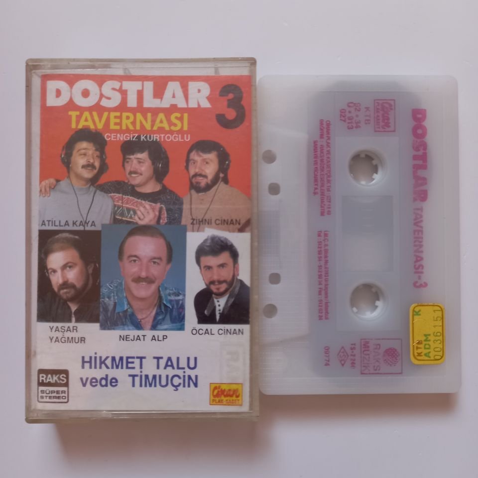 DOSTLAR TAVERNASI 3 / HİKMET TALU, TİMUÇİN, ATİLLA KAYA, ZİHNİ CİNAN, YAŞAR YAĞMUR, NEJAT ALP, ÖCAL CİNAN (1992) - KASET 2.EL