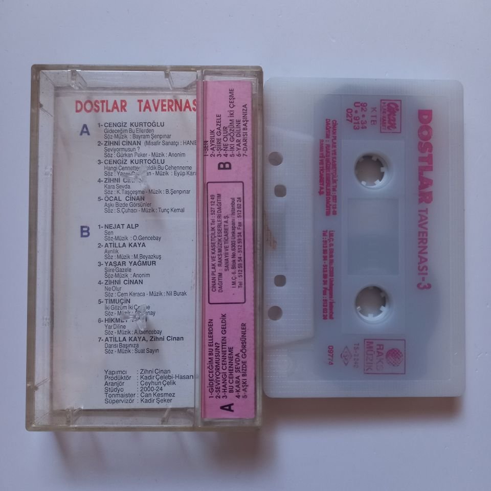 DOSTLAR TAVERNASI 3 / HİKMET TALU, TİMUÇİN, ATİLLA KAYA, ZİHNİ CİNAN, YAŞAR YAĞMUR, NEJAT ALP, ÖCAL CİNAN (1992) - KASET 2.EL