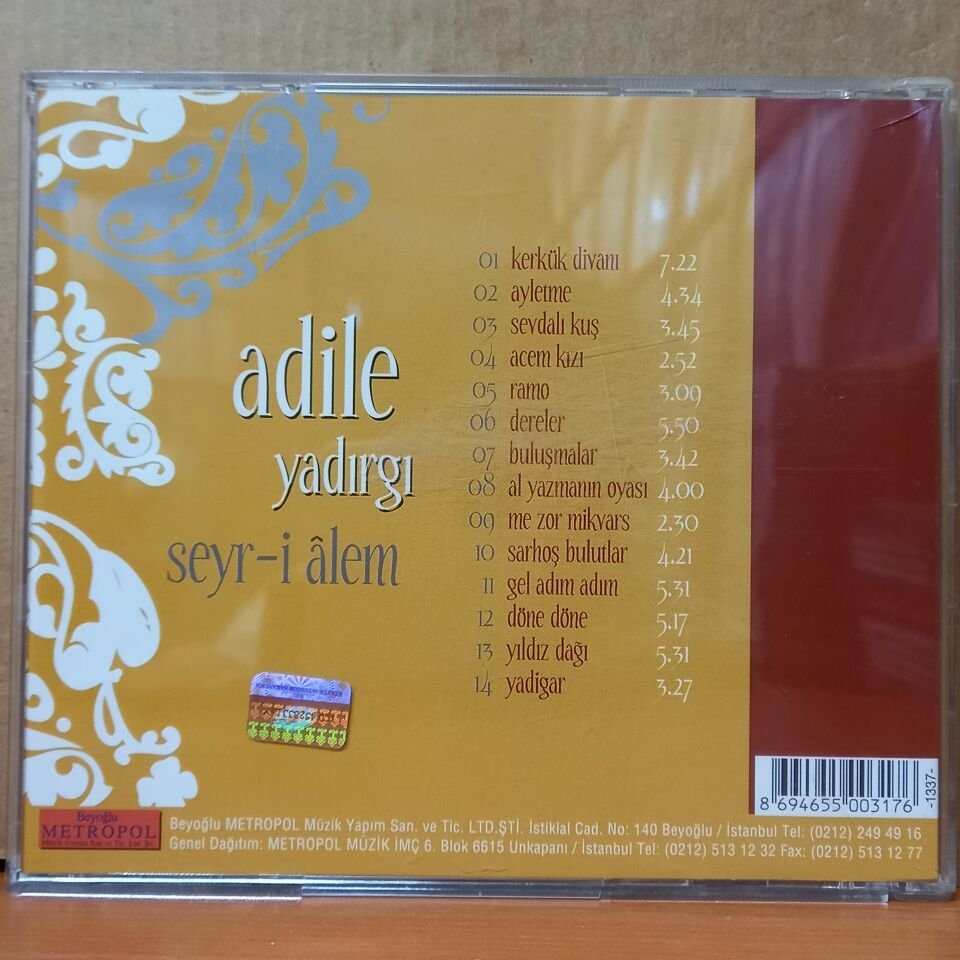 ADİLE YADIRGI - SEYR-İ ALEM (2005) - CD 2.EL
