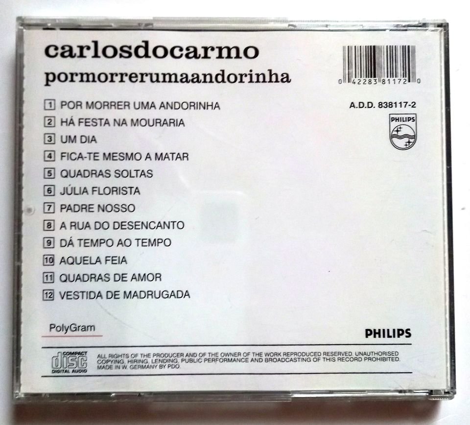 CARLOS DO CARMO – POR MORRER UMA ANDORINHA (2013) - CD 2.EL