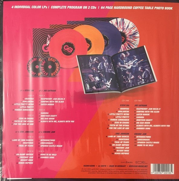 G3 JOE SATRIANI ERIC JOHNSON STEVE VAI - REUNION LIVE (2025) - 4LP + 2CD + HARDBOUND PHOTO BOOK DELUXE LIMITED EDITION BOX SET SIFIR PLAK