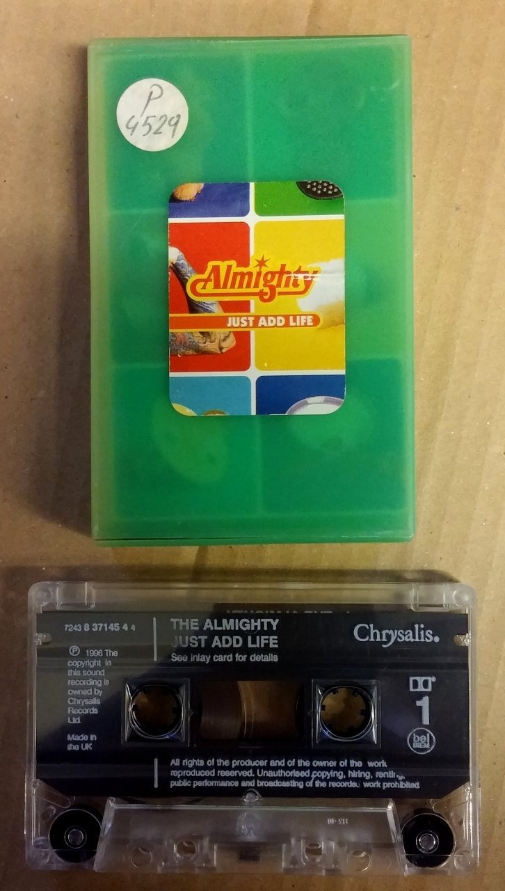 ALMIGHTY - JUST ADD LIFE  CASSETTE 1996 MADE IN UK ''USED''