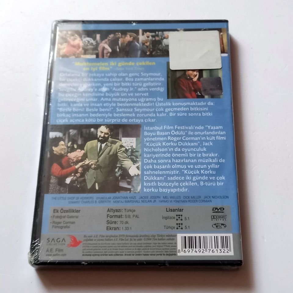 KÜÇÜK KORKU DÜKKANI / LITTLE SHOP OF HORRORS (1960) - JONATHAN GAZE, JACK NICHOLSON - YÖN.: ROGER CORMAN - DVD AMBALAJINDA SIFIR
