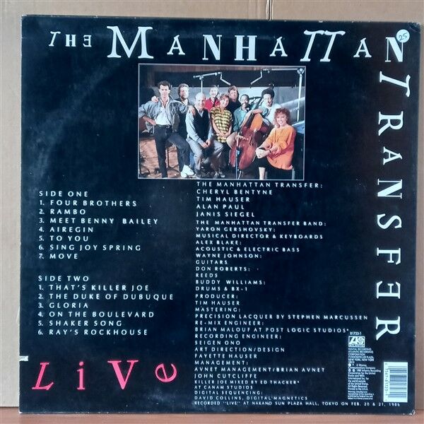 THE MANHATTAN TRANSFER – LIVE (1987) - LP 2.EL PLAK