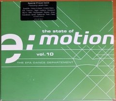 THE STATE OF E:MOTION / EFA DANCE DEPARTMENT VOL.10 / FROM DOWNBEAT TO HOUSE, FROM ELECTRO TO TECHNO, FROM DUB TO ELECTRONICA / JIMPSTER, ZUCO 103, IAN POOLEY, AKUFEN, MARKUS GUNTNER, DNTEL (2002) EFA 3CD 2.EL