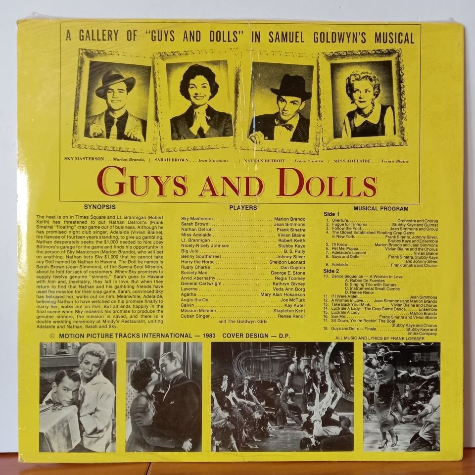 FRANK LOESSER – GUYS AND DOLLS SOUNDTRACK / MARLON BRANDO, JEAN SIMMONS, FRANK SINATRA (1983) - LP DÖNEM BASKI SIFIR PLAK