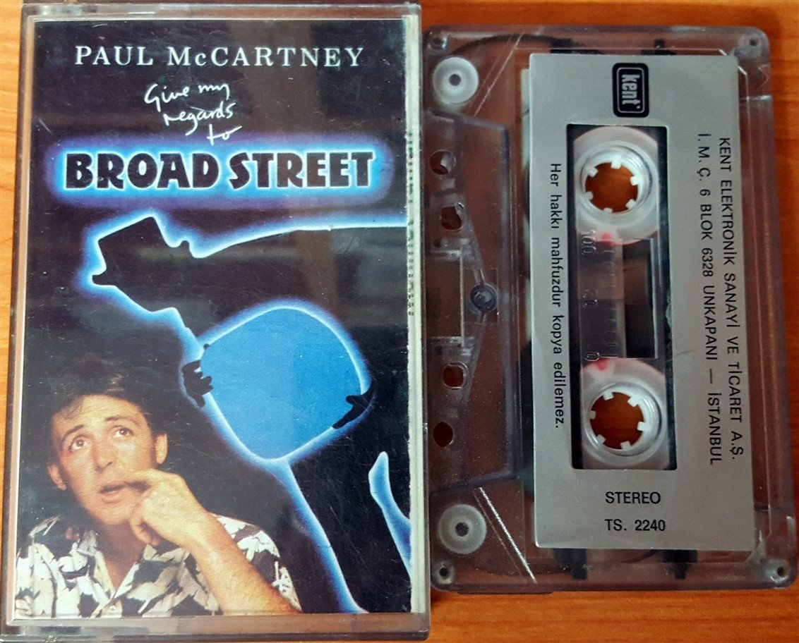 PAUL MCCARTNEY - GIVE MY REGARDS TO BROAD STREET CASSETTE MADE IN TURKEY ''USED'' PAPER LABEL