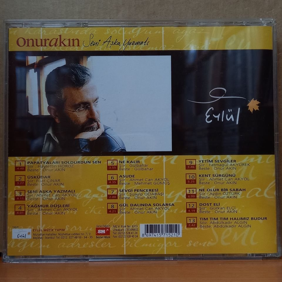 ONUR AKIN - SENİ AŞKA YAZMALI - CD 2.EL