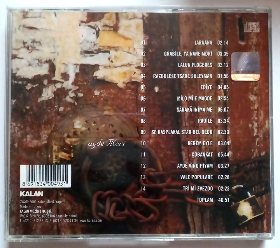 AYDE MORİ / MUAMMER KETENCOĞLU, BRENNA MACCRIMMON, SUMRU AĞIRYÜRÜYEN, CEVDET EREK (2001) - CD 2.EL