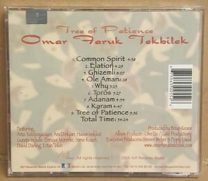 ÖMER FARUK TEKBİLEK - TREE OF PATIENCE (2005) ARTO TUÇBOYACIYAN ARA DINKJIAN DAVID DARLING - CD 2.EL