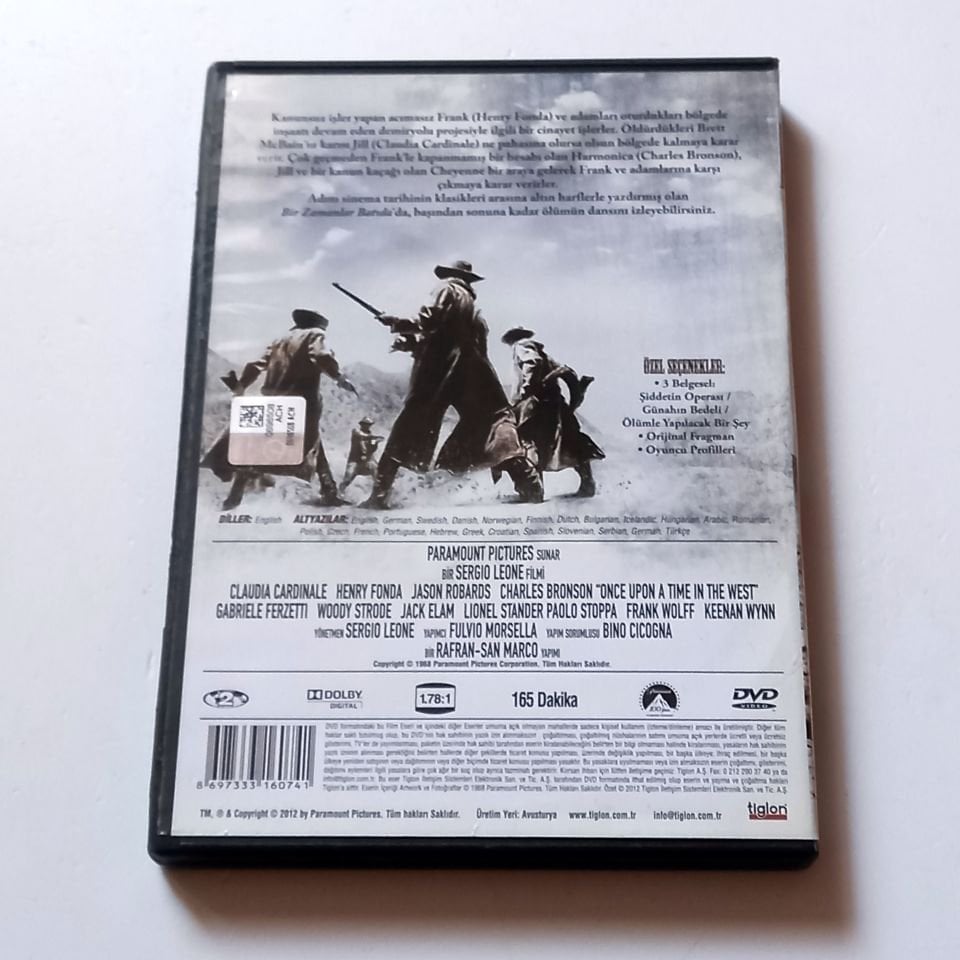 BİR ZAMANLAR BATIDA / ONCE UPON A TIME IN THE WEST - CLAUDIA CARDINALE, HENRY FONDA, CHARLES BRONSON - YÖN.: SERGIO LEONE - DVD 2 DİSK 2.EL