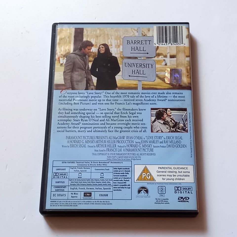LOVE STORY - ALI MACGRAW, RYAN O\'NEAL - YÖN.: ARTHUR HILLER - DVD 2.EL