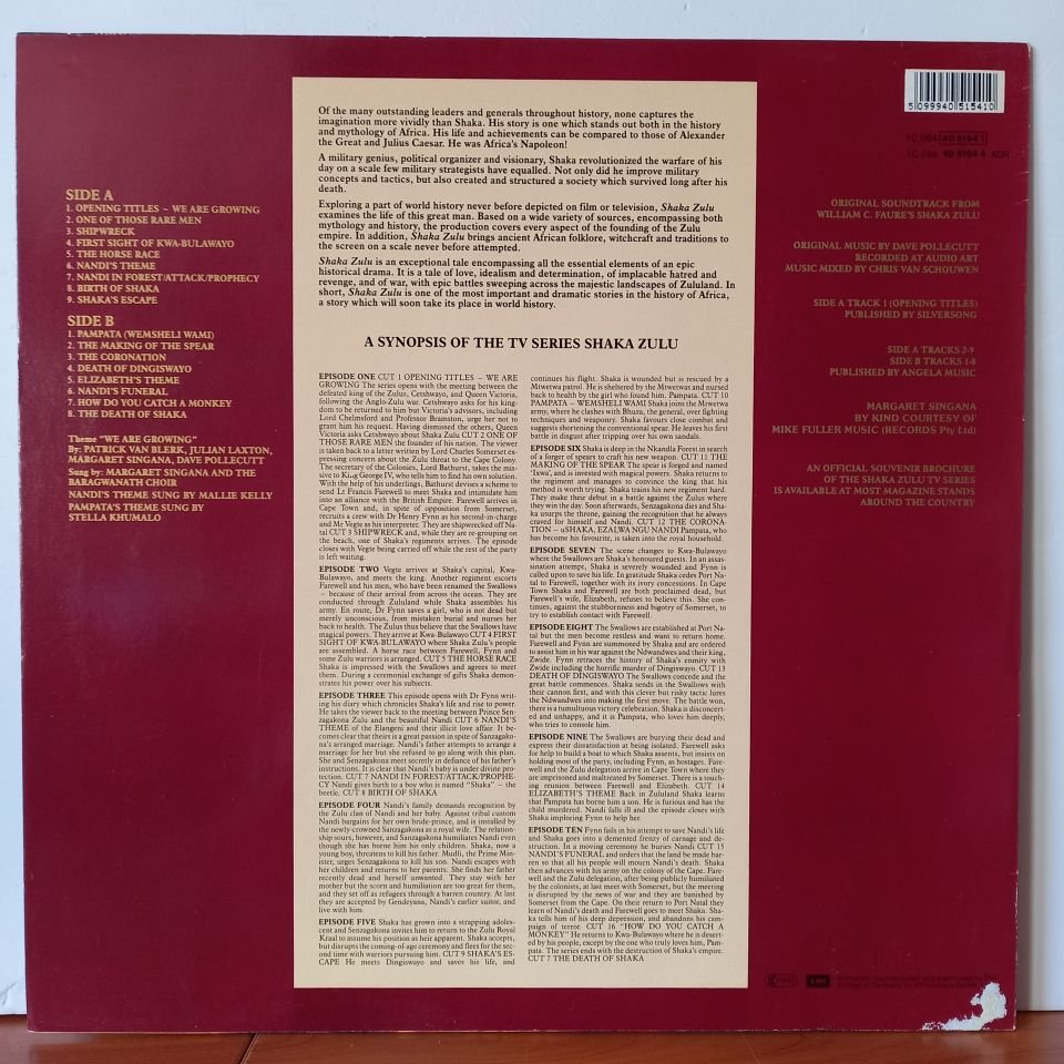 DAVE POLLECUTT - WILLIAM C. FAURE'S SHAKA ZULU / SOUNDTRACK (1986) - LP  2.EL PLAK