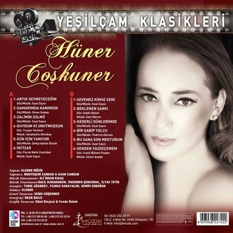 HÜNER COŞKUNER - YEŞİLÇAM KLASİKLERİ (2013) - LP 2023 BASIM SIFIR PLAK