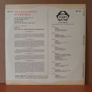 MENDELSSOHN: OVERTURES / VIENNA PHILHARMONIC ORCHESTRA, CARL SCHURICHT (1959) - LP 2.EL PLAK