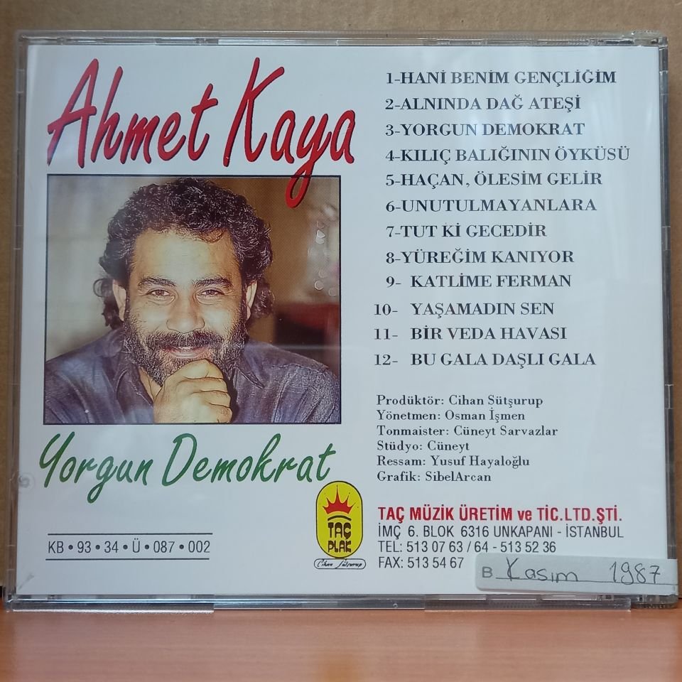 AHMET KAYA - YORGUN DEMOKRAT (1993) - CD 2.EL