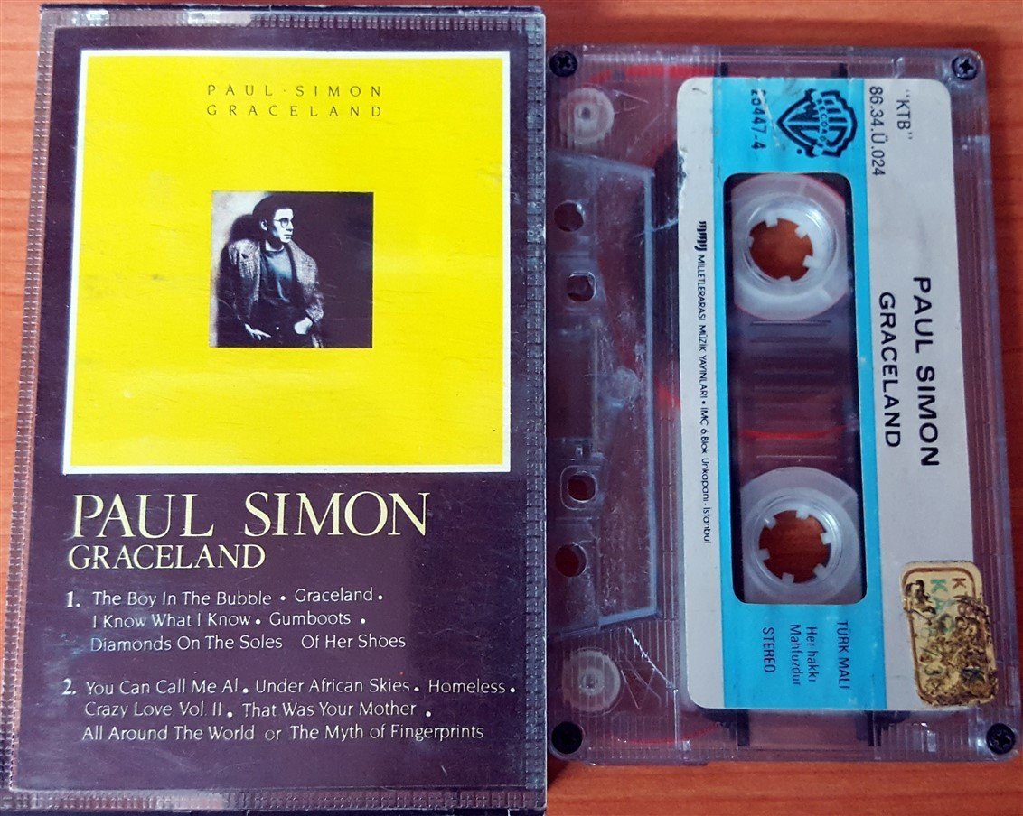 PAUL SIMON - GRACELAND (1986) MMY CASSETTE MADE IN TURKEY ''USED'' PAPER LABEL