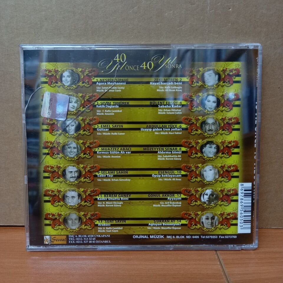 40 YIL ÖNCE 40 YIL SONRA / NESRİN SİPAHİ, ZEKİ MÜREN, BÜLENT ERSOY, MUAZZEZ ABACI, EMEL SAYIN (2008) - CD 2.EL