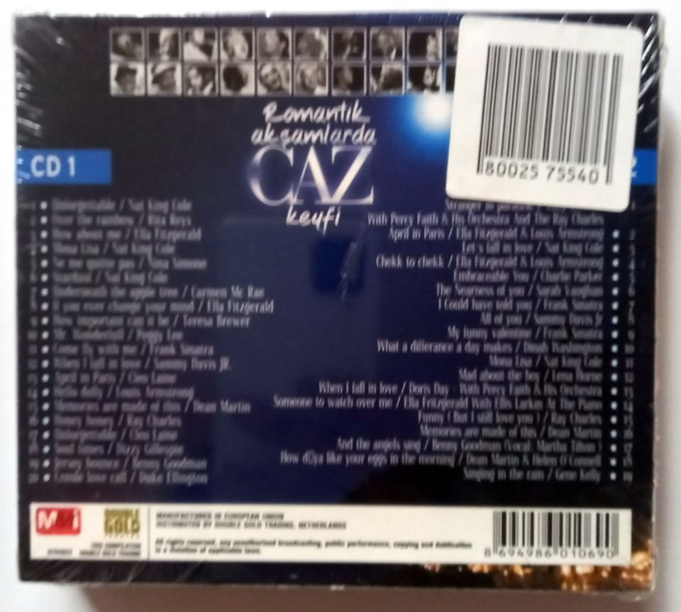 ROMANTİK AKŞAMLARDA CAZ KEYFİ / CHARLIE PARKER, ELLA FITZGERALD, NINA SIMONE, DUKE ELLINGTON, LOUIS ARMSTRONG, FRANK SINATRA, RAY CHARLES - 2CD SIFIR