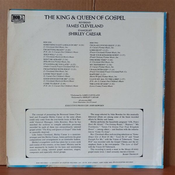 REVEREND JAMES CLEVELAND, EVANGELIST SHIRLEY CAESAR – THE KING & QUEEN OF GOSPEL (1975) - LP 2.EL PLAK