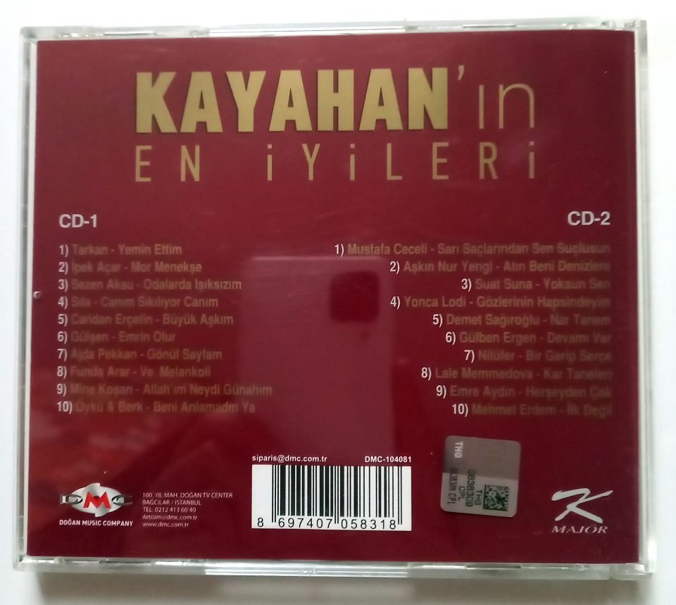 KAYAHAN\'IN EN İYİLERİ 1 / TARKAN, SEZEN AKSU, CANDAN ERÇETİN, GÜLŞEN, FUNDA ARAR, YONCA LODİ, NİLÜFER, DEMET SAĞIROĞLU, MUSTAFA CECELİ (2014) - 2CD 2.EL
