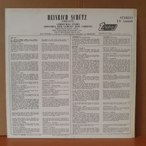 SCHÜTZ: CHRISTMAS STORY / SCHWABISCHER SINGKREIS AND ORCHESTRA, HANS GRISCHKAT - LP 2.EL PLAK