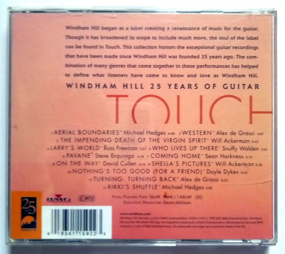 TOUCH: WINDHAM HILL 25 YEARS OF GUITAR / MICHAEL HEGDES, ALEX de GRASSI, WILL ACKERMAN, RUSS FREEMAN, SNUFFY WALDEN, STEVE ERQUIAGA, SEAN HARKNESS, DOYLE DYKES (2001) - CD 2.EL