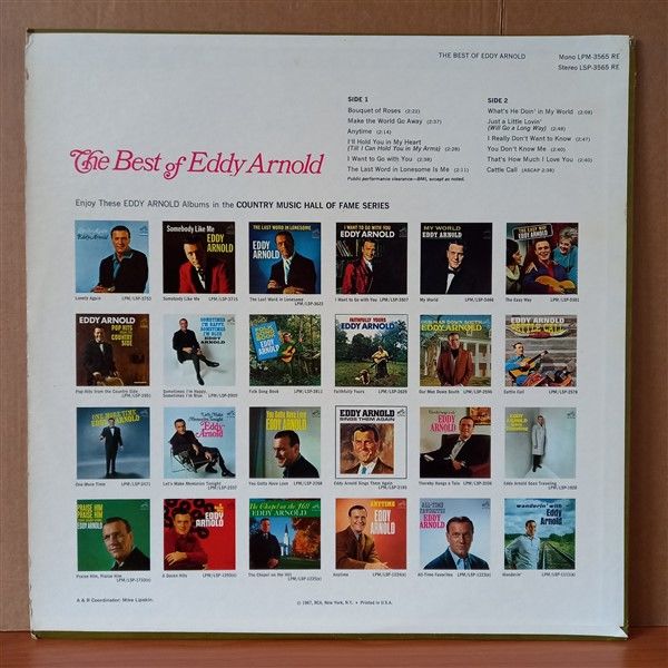 EDDY ARNOLD – THE BEST OF EDDY ARNOLD (1967) - LP 2.EL PLAK