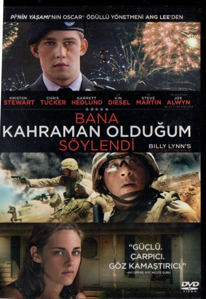 BANA KAHRAMAN OLDUĞUM SÖYLENDI - BILLY LYNN'S LONG HALFTIME WALK - ANG LEE - DVD 2.EL