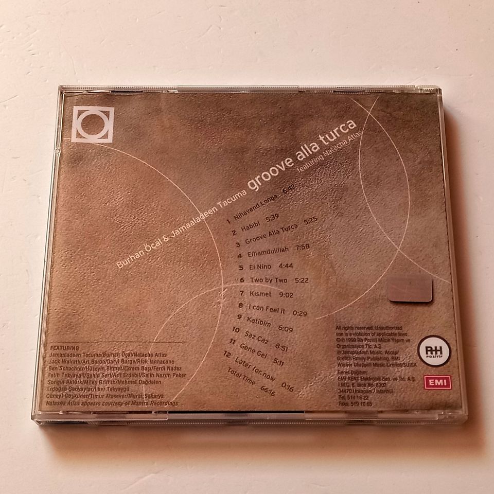 BURHAN ÖÇAL & JAMAALADEEN TACUMA FEATURING NATACHA ATLAS – GROOVE ALLA TURCA (1999) - CD 2.EL