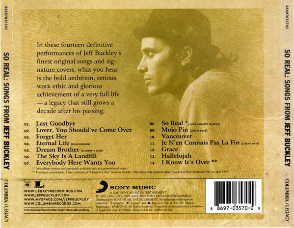 JEFF BUCKLEY – SO REAL: SONGS FROM JEFF BUCKLEY (2007) - CD JEWEL CASE SIFIR