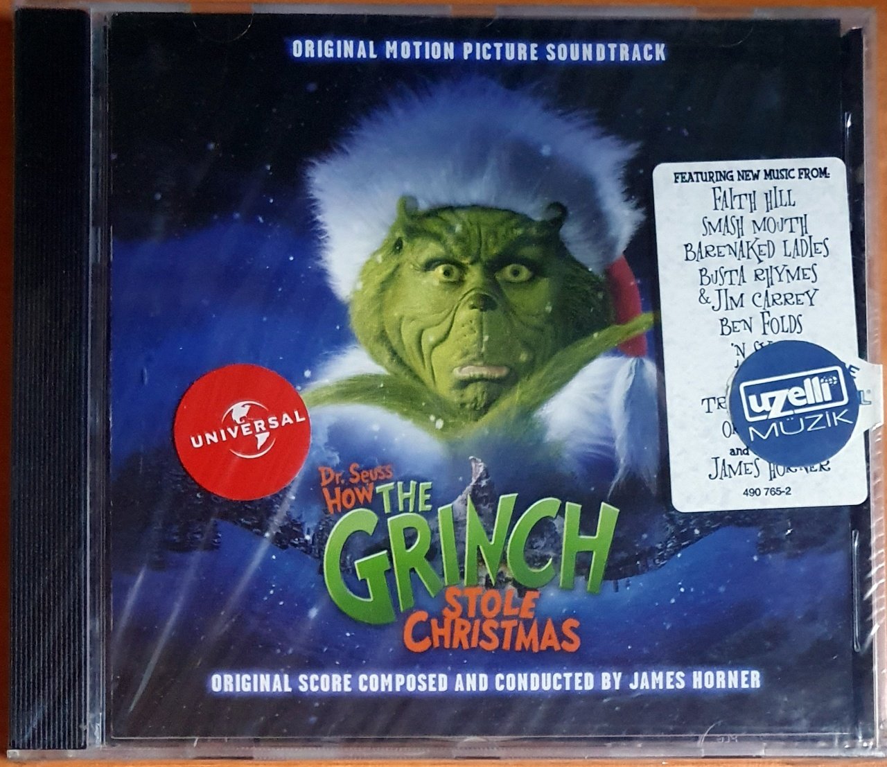 DR. SEUSS' HOW THE GRINCH STOLE CHRISTMAS SOUNDTRACK / JAMES HORNER, JIM CARREY, FAITH HILL, 'N SYNC, BEN FOLDS (2000) - CD SIFIR