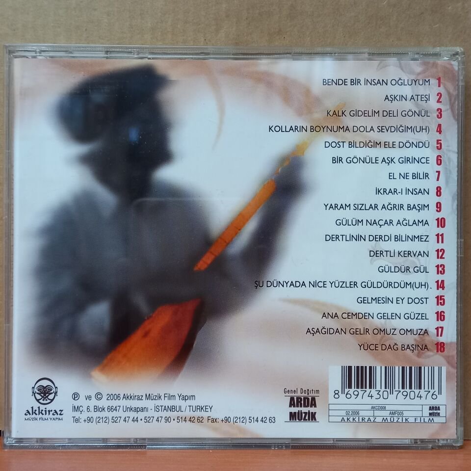 MUHABBET TÜRKÜLERİ 2 / SABAHAT AKKİRAZ, MAZLUM ÇİMEN, EROL PARLAK, TÜLAY ÖZER (2006) - CD 2.EL