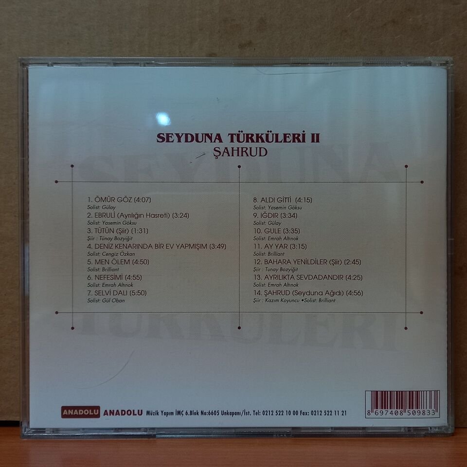 SEYDUNA TÜRKÜLERİ II - ŞAHRUD - CD 2.EL
